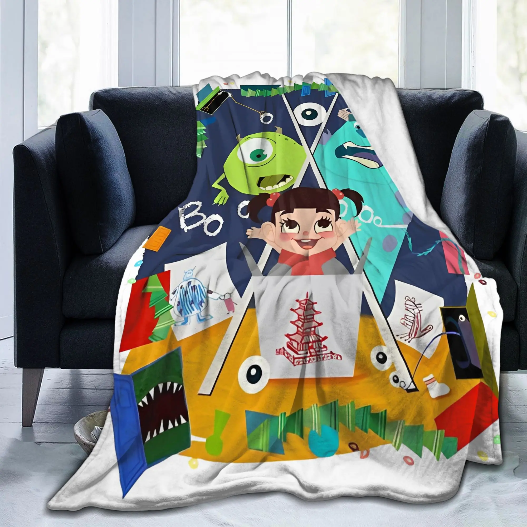 Monsters Inc. Sullivan Boo الفانيلا البطانيات مضحك الكرتون مضحك رمي بطانية لحاف 125*100 سنتيمتر الدافئة