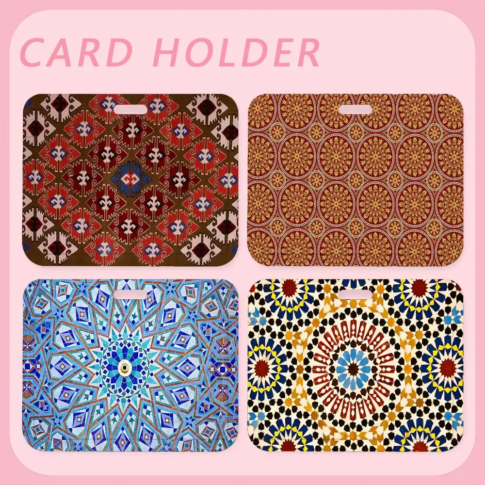 

Moroccan Door Print ID Badge Card Holder Lanyard Kids Credit Card Case Neck Strap Door Card Holder Credentials Gift