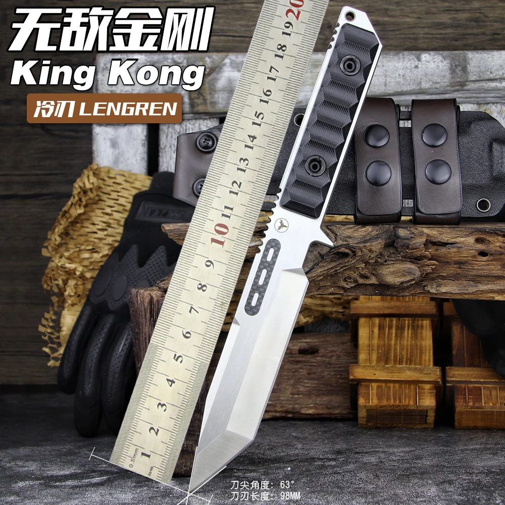 

LENGREN Sweden SLEIPNER Steel Outdoor Heavy Knife 8MM Thick Sharp Self Defense Hunting Knife Camping Survival Knife Army Knife