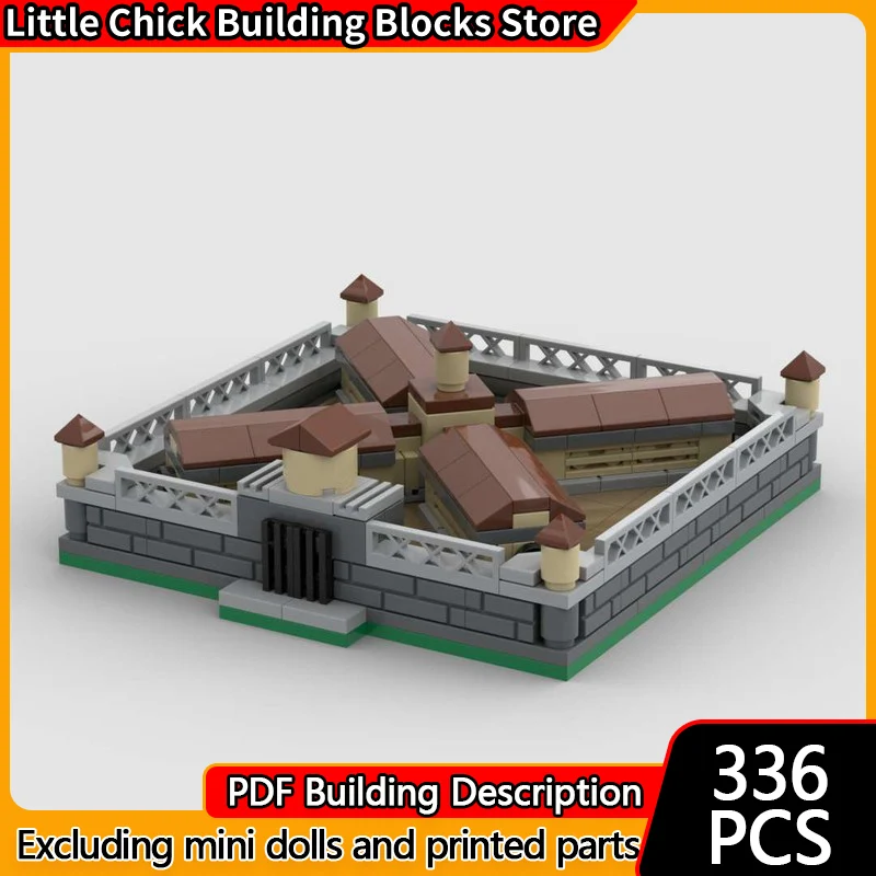 

City Street View Model MOC Building Bricks Eastern State Penitentiary Modular Technology Children Holiday Gift Assemble Toy Suit