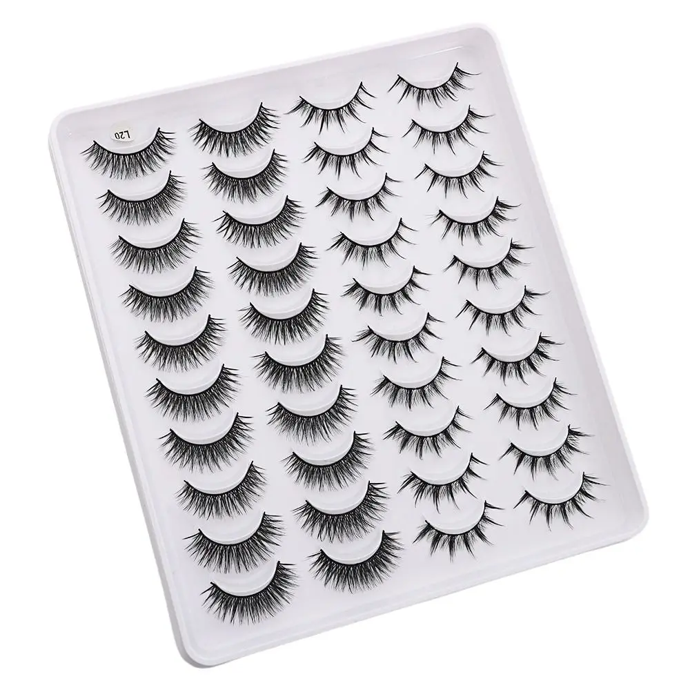 Thick Long False Eyelashes Wispies Fluffies Handmade 3D Mink Lash Criss-cross Mixed 4 Styles Eye Makeup Tools