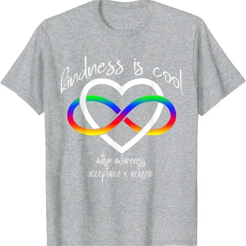 Autism Kindness Is Cool Infinity Heart Rainbow T Shirt