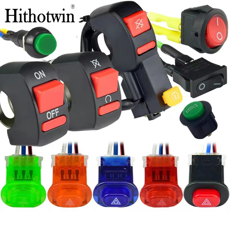 Electric car switch motorcycle modified double flash emergency lights switch speakers LED headlights electric start flame switc