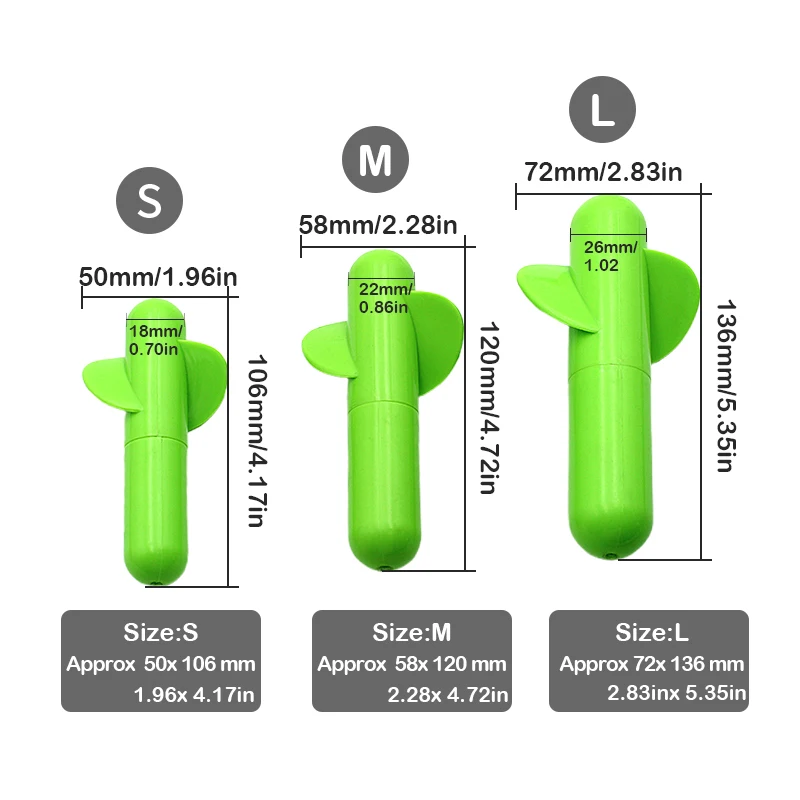 1PC Fishing Subfloat Propeller Catfish Fishing Float Built-in Rattle Bead Size L/M/S Green For Fishing Terminal Tackle Equipment