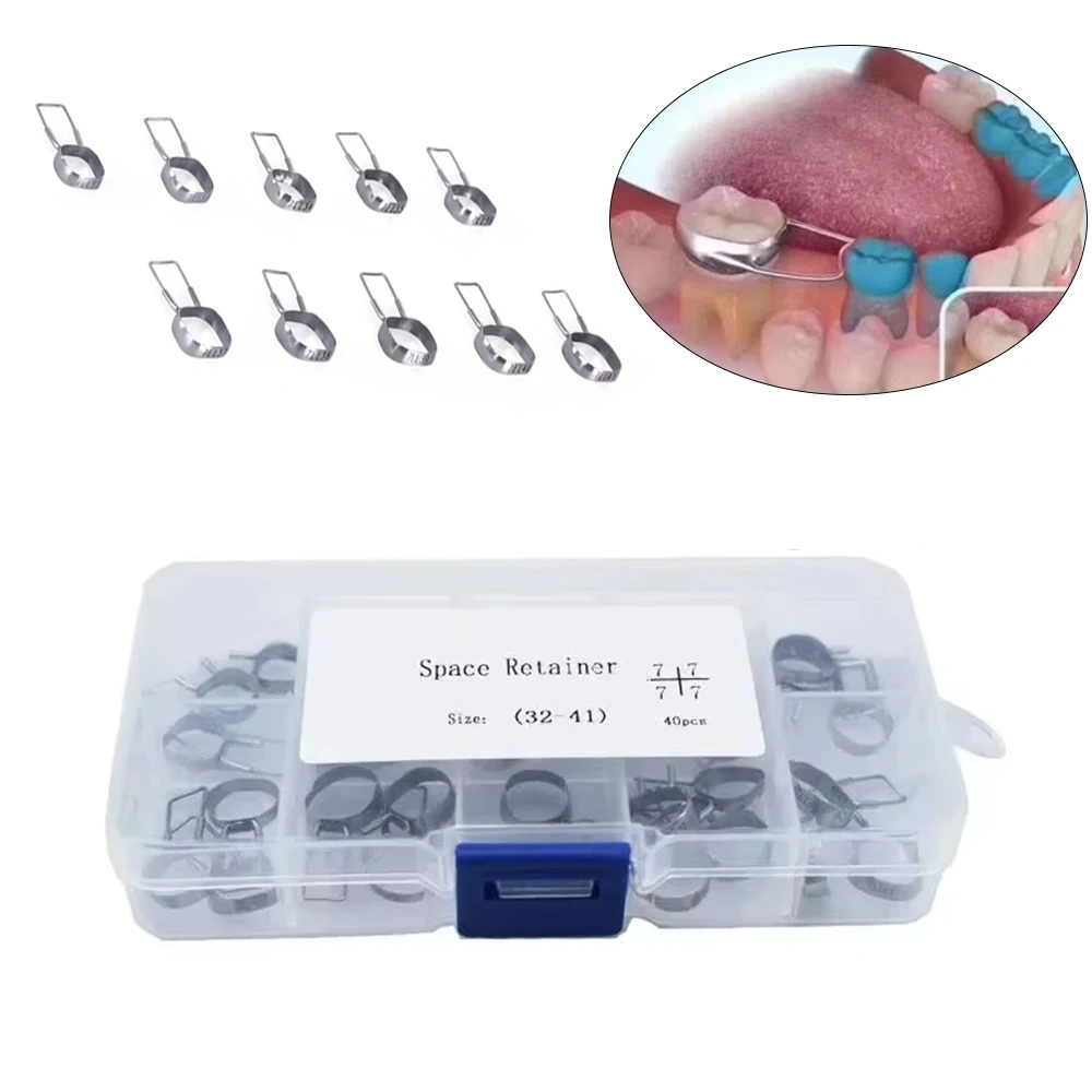 

40Pcs Dental Molar Bands Orthodontic Space Maintainer for Kids 2nd 32# 41# Size Teeth Braces Tools Retainer Children