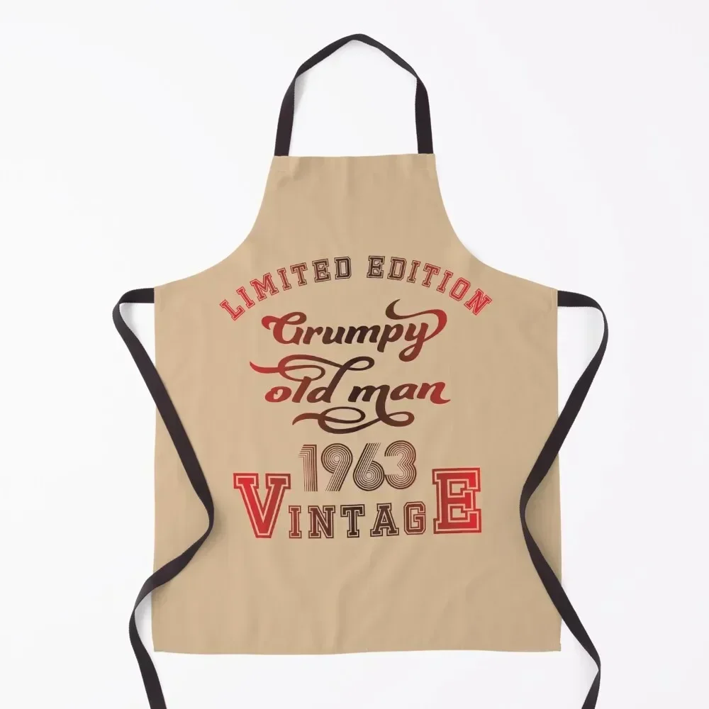

Limited edition grumpy old man 1963 vintage Apron japanese woman useful gadgets for home Kitchen accessories Hairdressing Apron