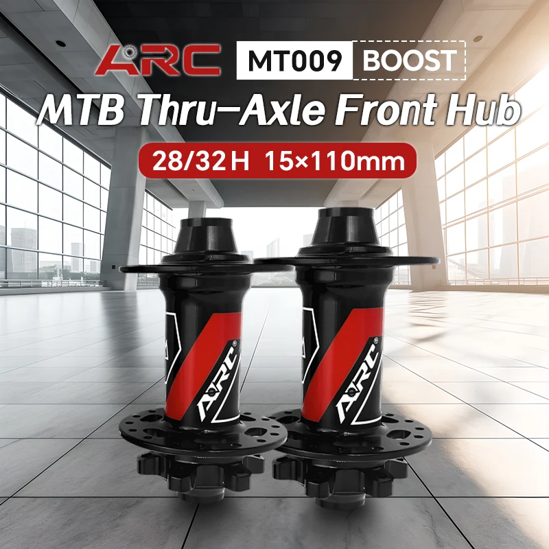 ARC MT009 Cube BOOST Front Mtb Hub 15x110mm Bicycle Hub 28/32 Holes 6 Bolt Disc Cycling Hubs Sealed Bearing Thru-Axle Bike Parts