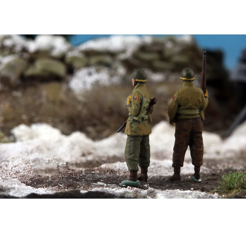 1:72 Scale Resin US Winter Patrol Troops 2-person Scene Accessory Model Adult Toys Classics Gifts Static Display