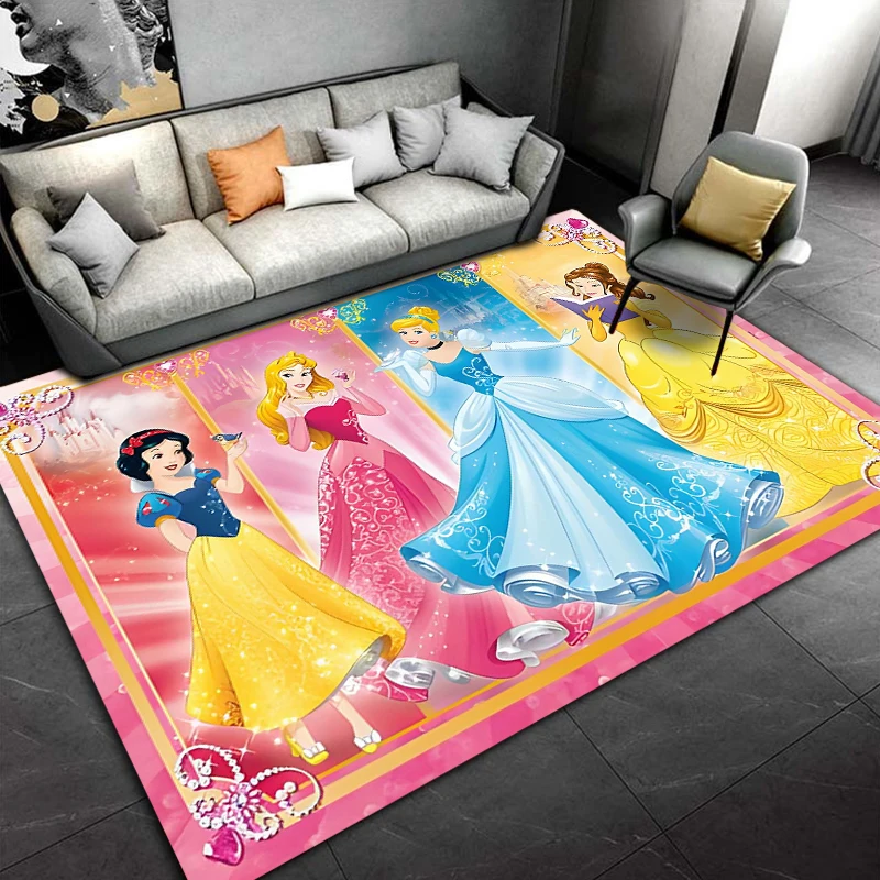 Disney Cartoon Princess Elsa Carpet for Living Room Game Rugs Soft Floor Cartoon Rugs Bathroom Rug Mat Yoga Mat Home Decor