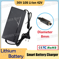 36V 2A Lithium Battery Charger 42V 2A 10S Li-ion Battery Pack Charger Diameter 8mm Fast Charging Power Supply Adapter For xiaomi