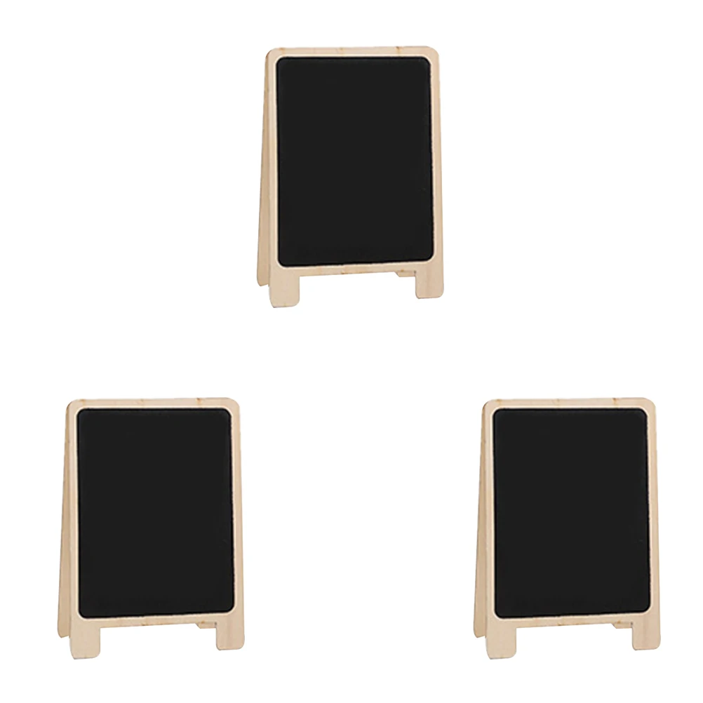 

3 Pcs Wooden Message Board Sign Kitchen Blackboard Decorative Chalkboard Announcement Cypress Standing