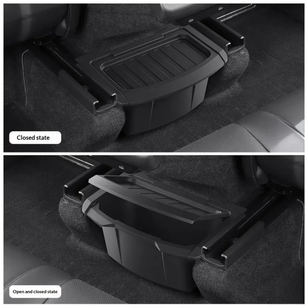 Armrest Storage Box for Tesla Model YL/ Y Juniper Rear Trash Can Organizer TPE Material Quick Install Perfect Fit Car Parts