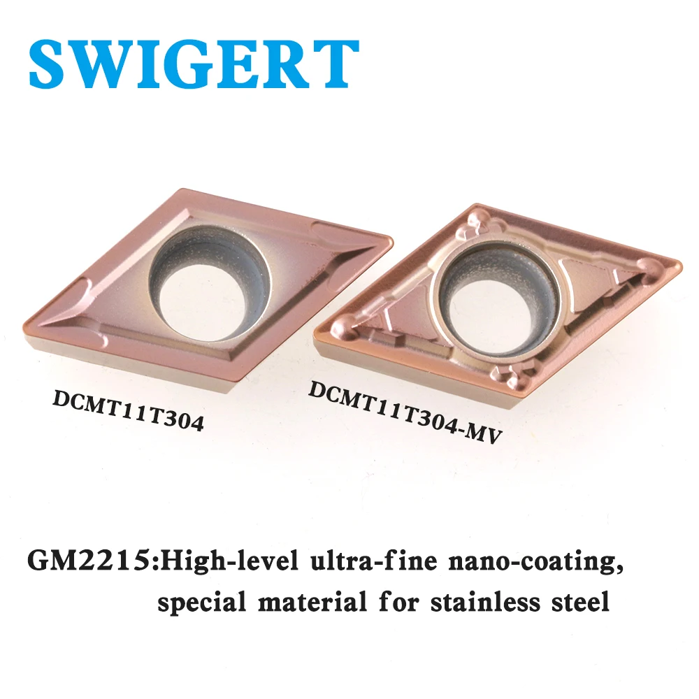 SWIGERT High quality CNC blade DCMT11T304 DCMT11T308-MV GM2215 stainless steel turning tool head durable