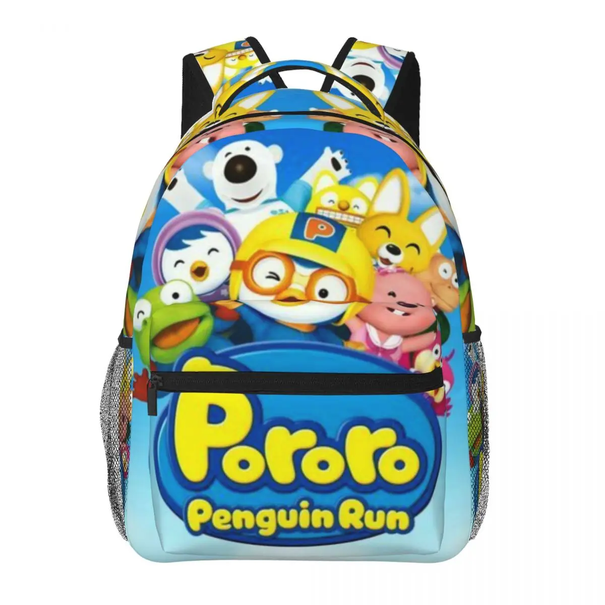 P-Pororo New Fashionable Pattern School Bag Print Lightweight Backpack 17inch