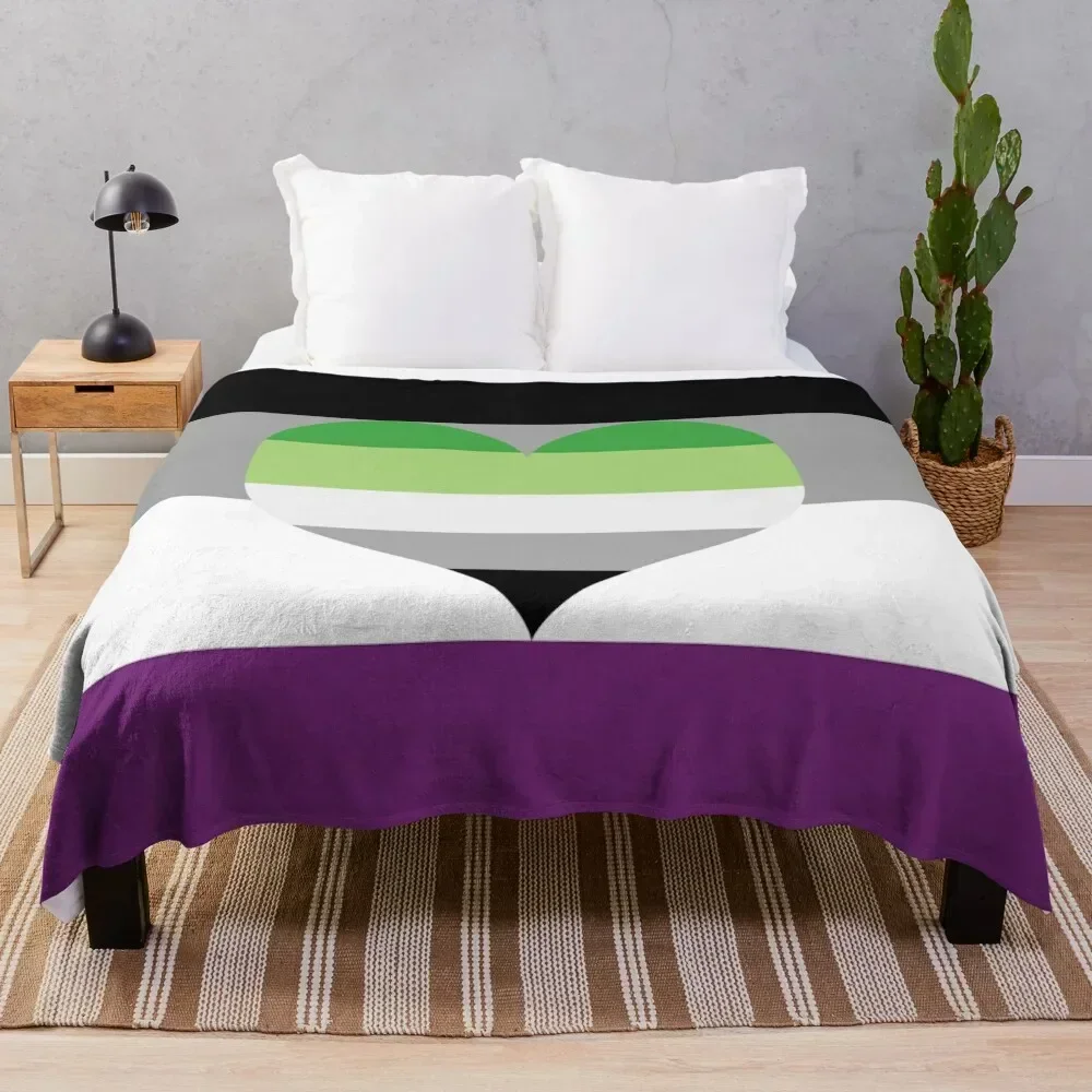 

Asexual Aromantic Pride Flag Throw Blanket Tourist Quilt sofa bed Cute Plaid Blankets