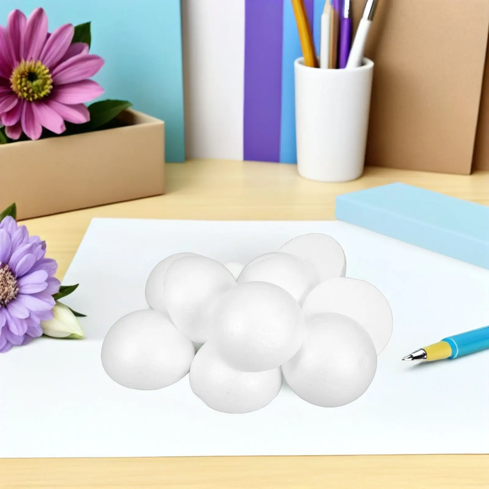 24Pcs Foam Hemisphere High Density White Blank Half Sphere for DIY Painting Craft Ornaments Party Decoration School Supplies