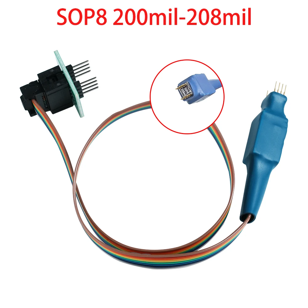 Clip de prueba SOIC8 SOP8 200 208mil para EEPROM 93CXX/25CXX/24CXX programación en programador USB TL866 RT809F RT809H CH341A