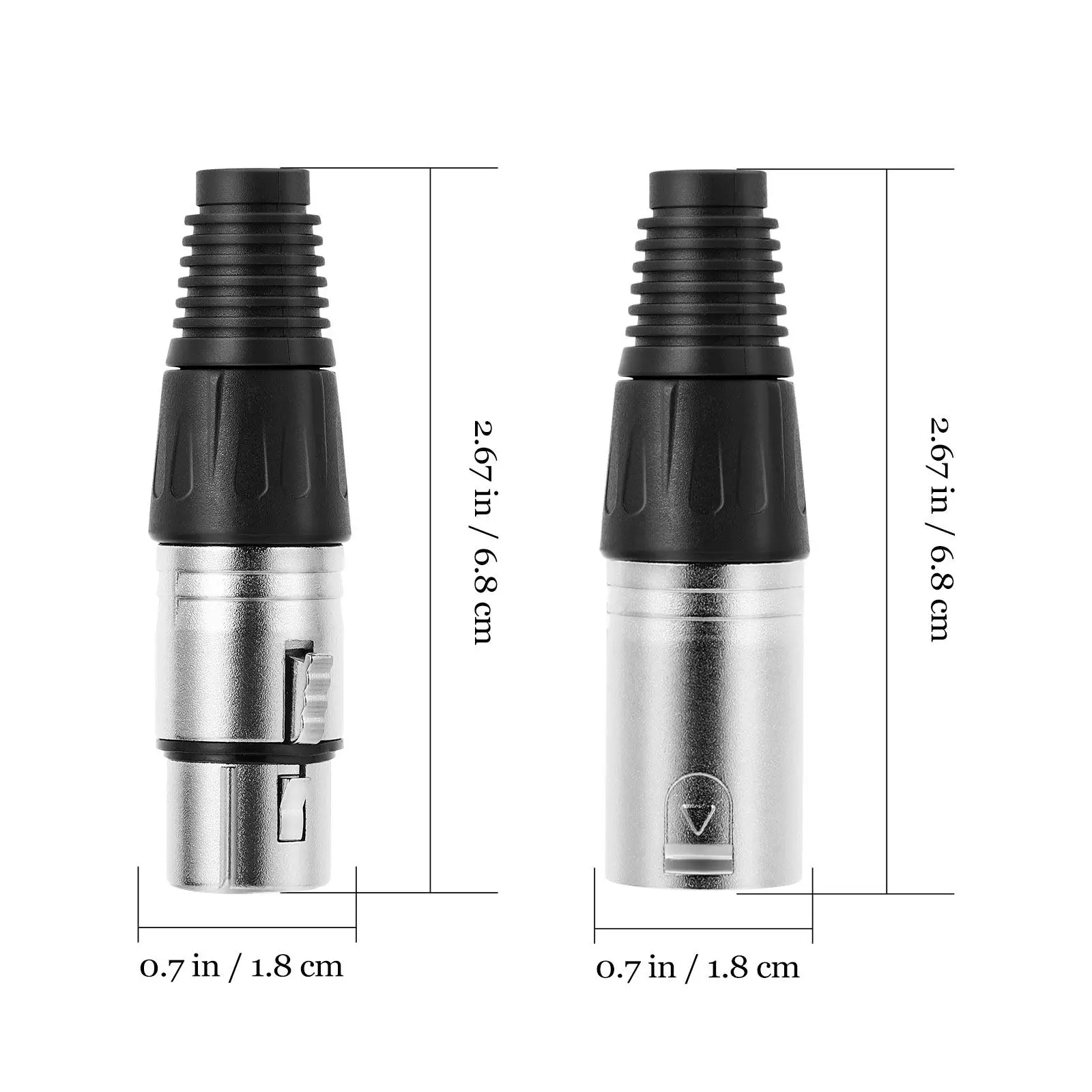 1Set Xlr 3 Pin Connector High Conductivity Male Female Zinc Alloy Solder Type Microphone Cable Plug Audio Socket