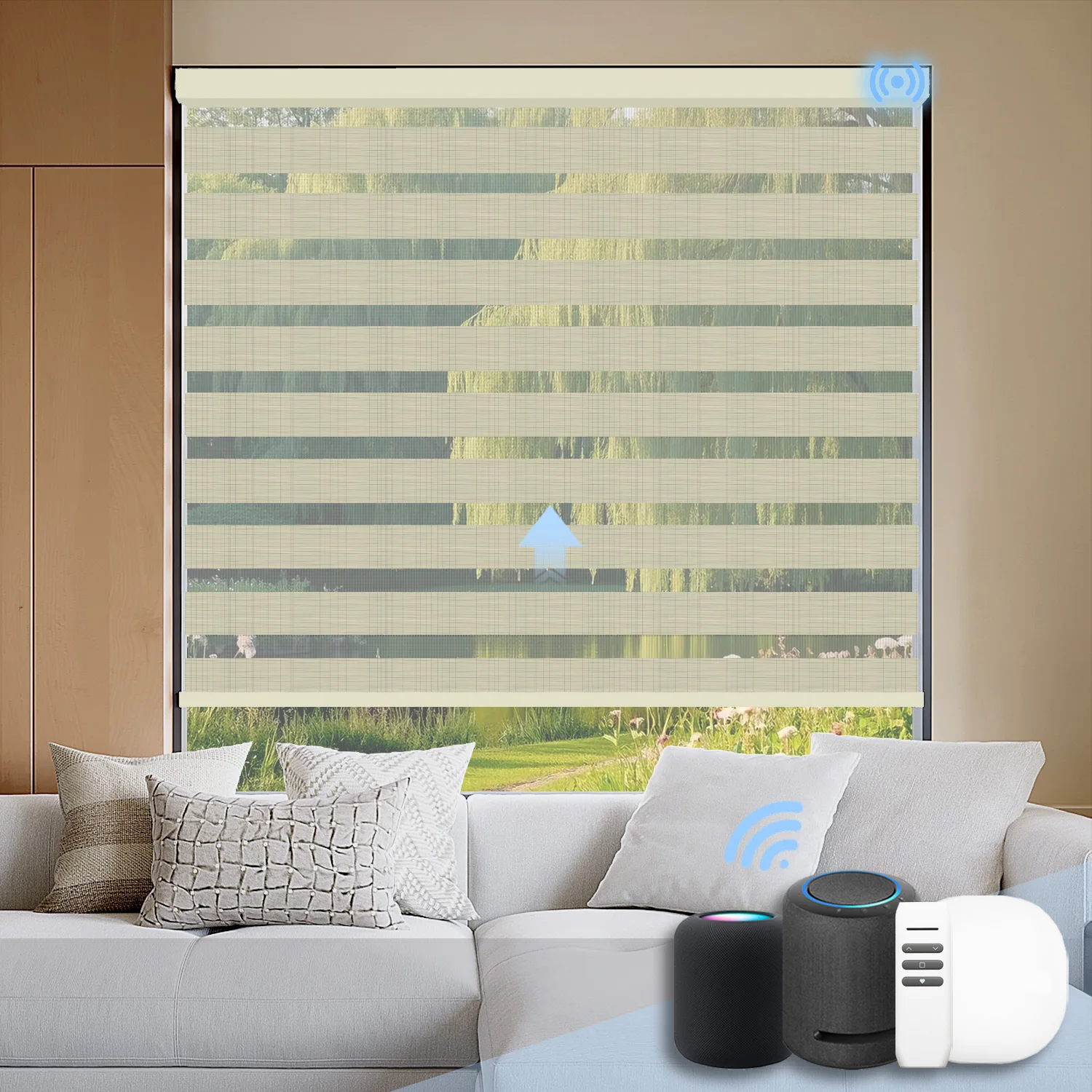 Custom Size Modern Pinhole Zebra Shades Dual Layer Vision Roller Blinds 100% Polyester Fabric Day Night Light Control Top Mount