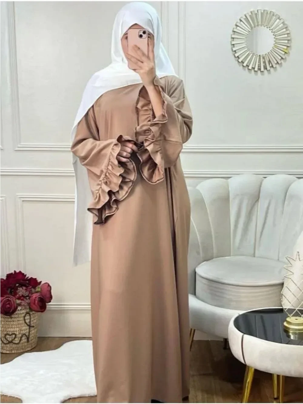 Abaya สําหรับชุดสตรี Ramadan มุสลิม Saudi อาหรับยาว Robe โมร็อกโกดูไบ Abayas Kaftan อิสลาม Vestidos Largos 2025 Jalabiya
