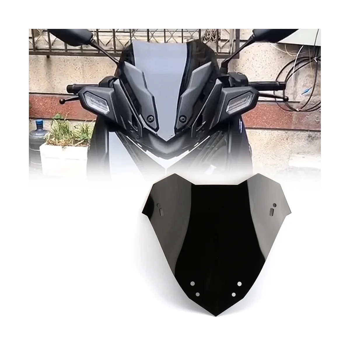 Kaca depan sepeda motor Flyscreen untuk YAMAHA X-MAX300 X-MAX 300 XMAX300 XMAX 300 2023 pelindung angin (hitam)