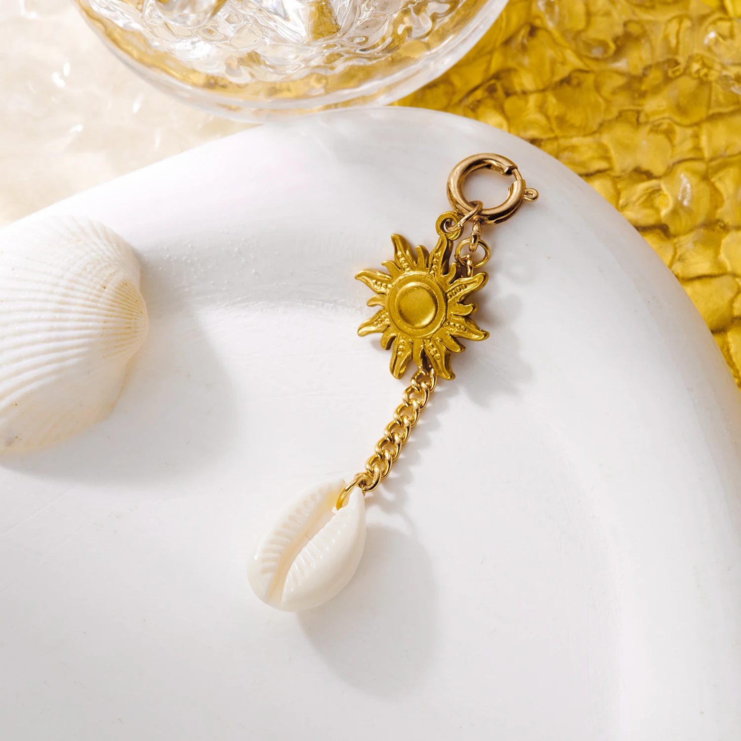 Gmai Edelstahl Muschel Seestern Bikini-Anhänger Wasserdichte Clips für Damen Boho Badeanzug-Anhänger Party Körperschmuck – Detail 11