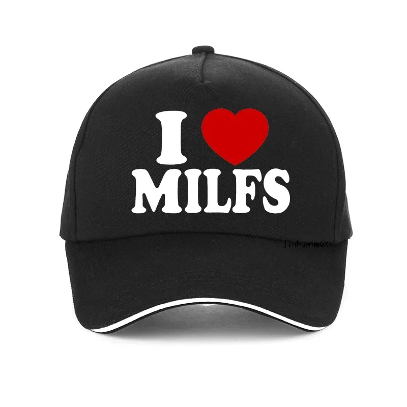 I Love MILFS I Heart Hot Moms Print Baseball Cap Casual Men Women Hat Adjustable Summer Trucker Hats Gorras