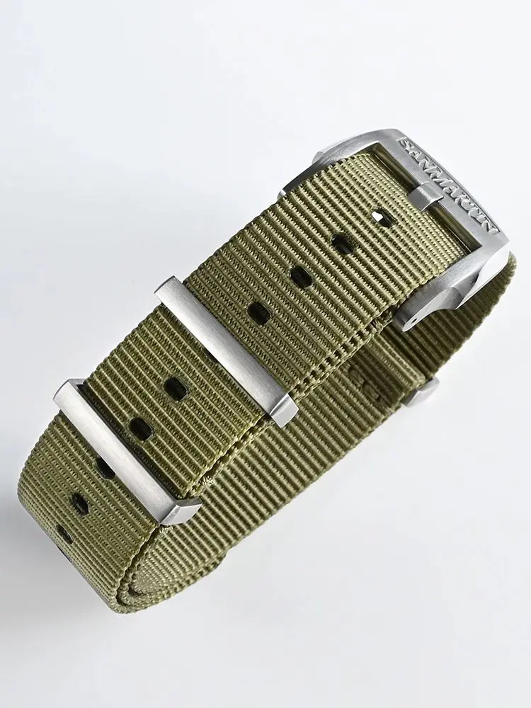 San Martin Nylon Strap Paratrooper 20mm Military Watchband Sport Comfortable Universal Interface Pin Buckle Durable Sport BD0005