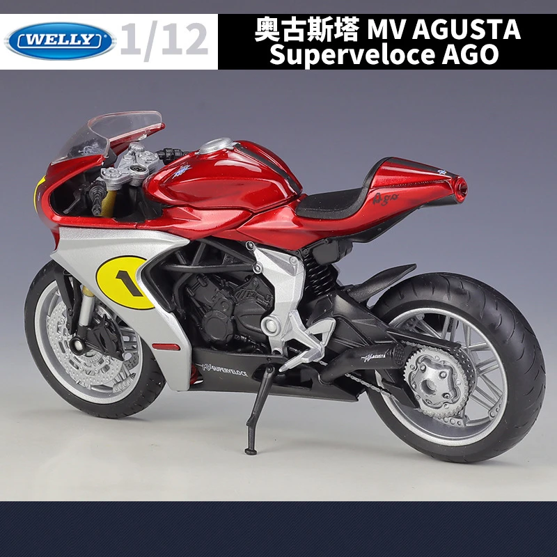 1/12 MV Agusta Superveloce Ago Motorcycle Model Toy Vehicle Collection Autobike Shork-Absorber Off Road Autocycle Toys Car