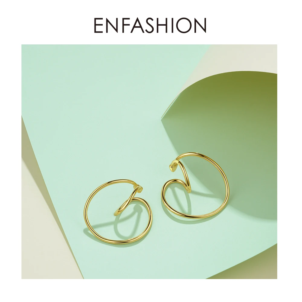 ENFASHION Punk Geometric Ear Cuff Clip On Earrings For Women Gold Color Line Earings Without Piercing Jewelry Kolczyki EC191020