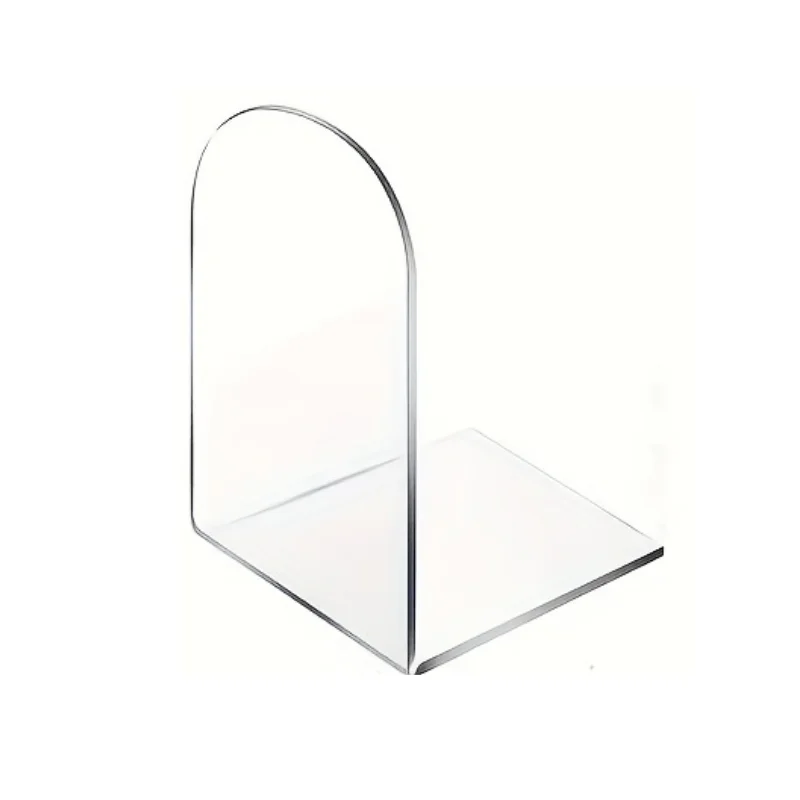 

L-Shaped Bookshelf Transparent Acrylic Bookshelf Desktop Decorative Display Stand Storage Rack Bookend For School Stationery