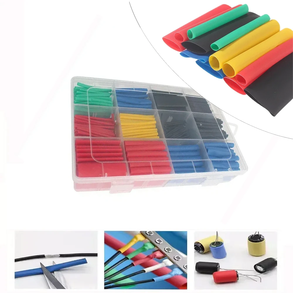 150-560pcs Heat Shrinkable Tube Connection Wire Cable Insulation Heat Shrinkable Combination Sleeving Electrical Cable Sleeving