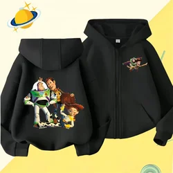 Toy Story Kids Zipper Hoodie Cartoon print Autumn Winter long-sleeved sweatshirt Casual top Boys girls Kawaii clothing