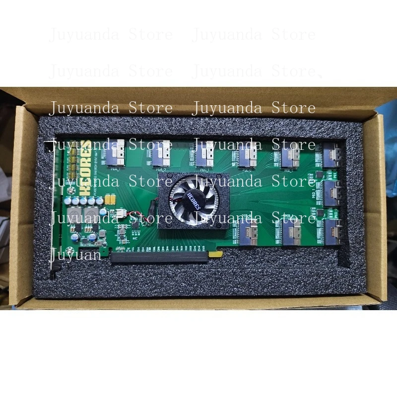 

Карта расширения PCIe 3.0 с 10 портами SFF-8654 8i U.2 NVMe для графических карт и AI-устройств