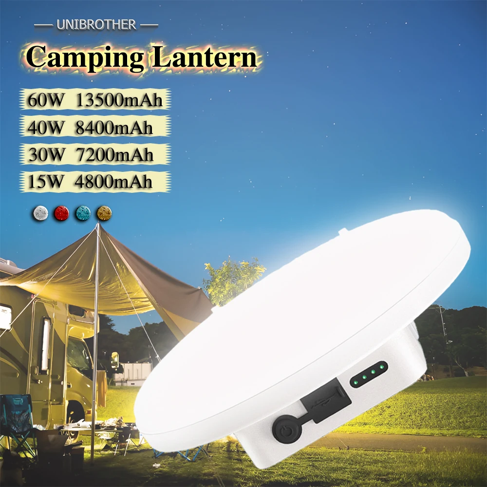 Linterna magnética LED recargable, Luz Portátil de alta potencia para acampada, pesca, trabajo al aire libre, iluminación de reparación, 13500mAh