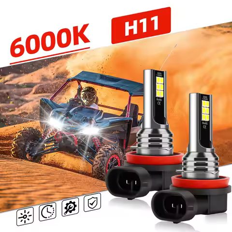 2pcs H8 H9 H11 Car LED Fog Headlight Bulbs 6000K White Auto Fog Lamp Day Running Light 3570 CSP 15000LM Fog Lamp