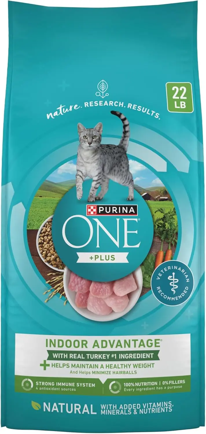 

ONE Natural, низкокалорийный, для контроля веса, сухой корм для кошек, живущих в помещении, +Plus Indoor Advantage - 22 фунта. Сумка
