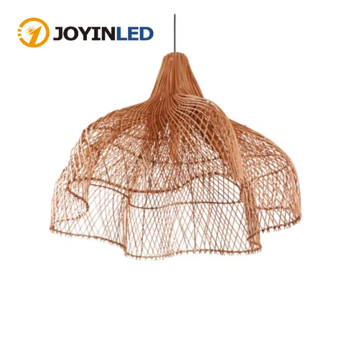 

JOYINLED Large Rattan Ceiling Chandelier Handwoven Vintage Ceiling Lamp Coastal Woven Decor for Kitchen Island Living Room Light