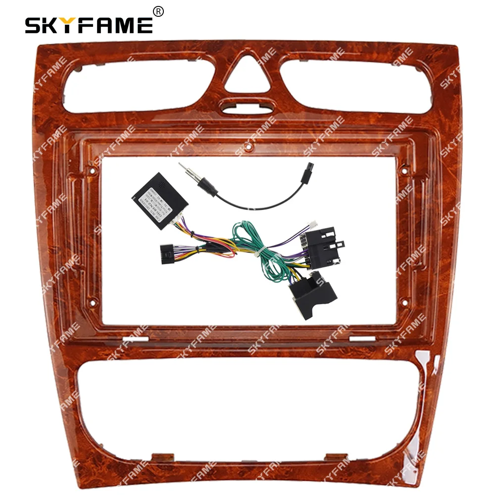 SKYFAME รถกรอบ Fascia อะแดปเตอร์กล่อง Canbus ถอดรหัส Android วิทยุ Dash ชุดแผงติดตั้งสําหรับ Benz W203 W209 C \ CLK Class