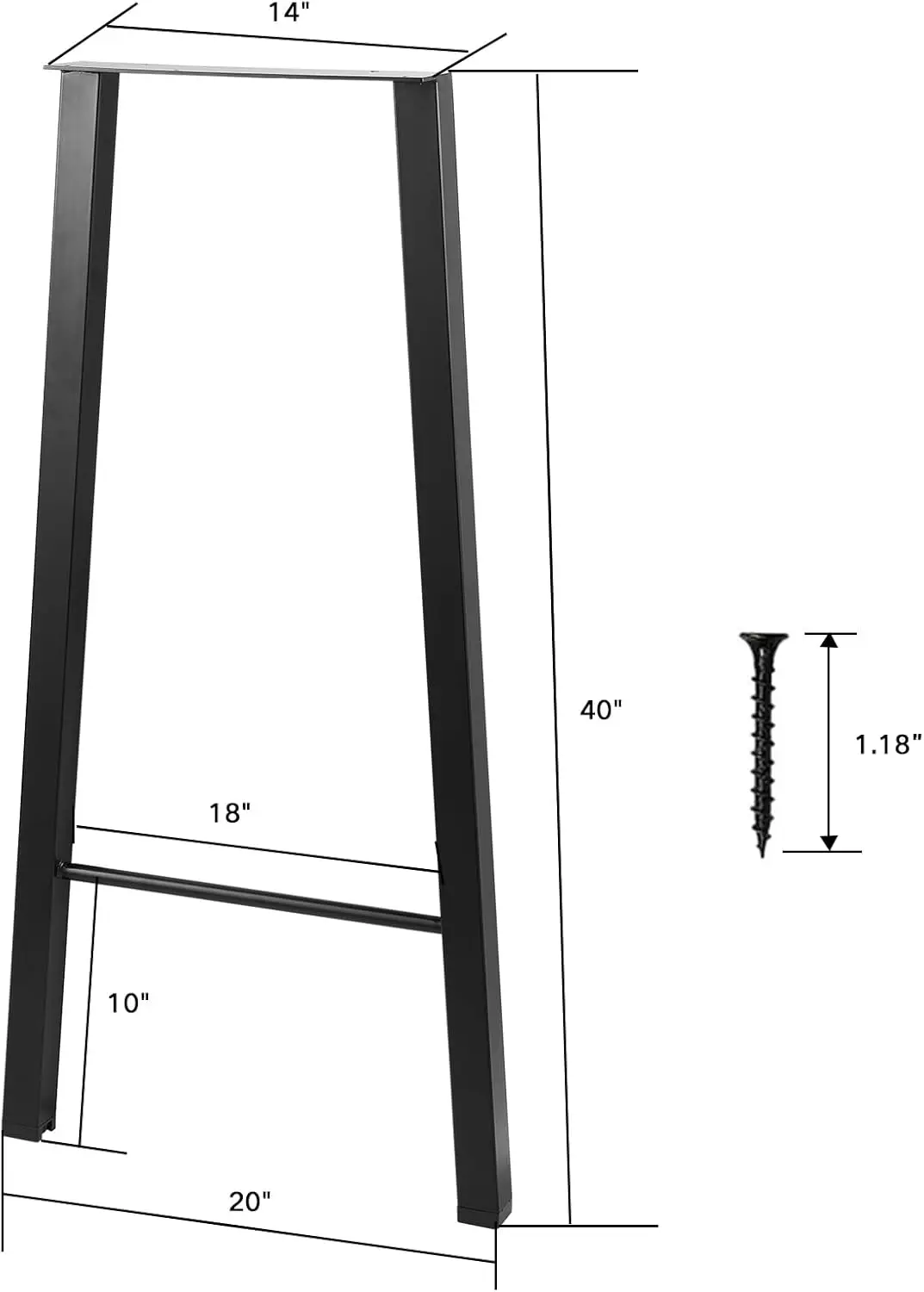 

Bar Table Legs 40 Inch Metal Dining Table Legs Heavy Duty Metal Desk Legs Coffee Table Legs, Black, Set of 2
