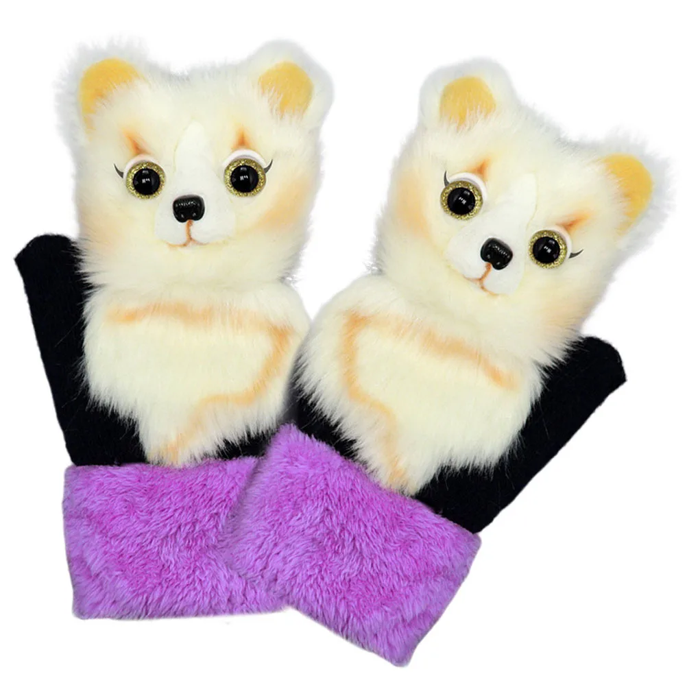 

1 Pair Animal Gloves Thickened Warm Winter Mittens For Outdoor Travel Daily Use Comfortable Wear-Resistant Hands Accessory