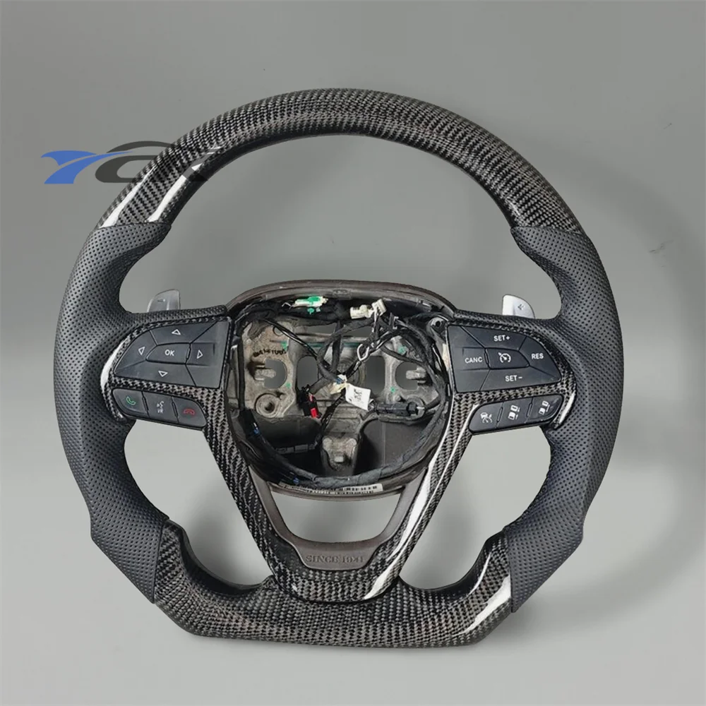 Steering Wheel For Jeep Grand Cherokee 2014 2015 2016 2017 2018 2019 2020 2021 Carbon Fiber Black Leather Car accessory