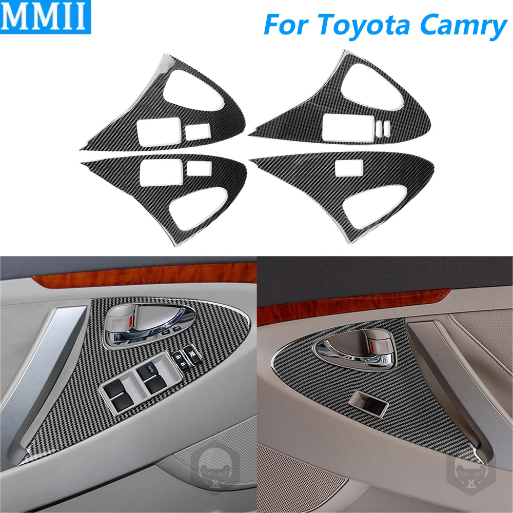 

Декоративная накладка на панель управления стеклоподъемниками из углеродного волокна для Toyota Camry 2006-2011, аксессуар для автомобиля