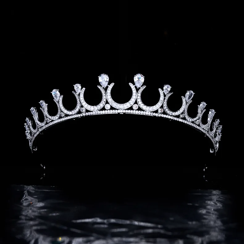 

Simple Fashion Glitter Women's Gown Accessories Jewelry U-Shaped Crown Headpiece For Dubai Wedding Travel Host Prom Gift H-20