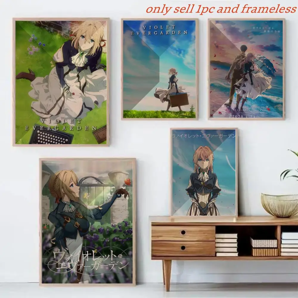 Anime V-Violet Evergarden Painting Calligraphy Canvas Mural For Interior Walls Crease-Free Beautiful For Living Room Bedroom