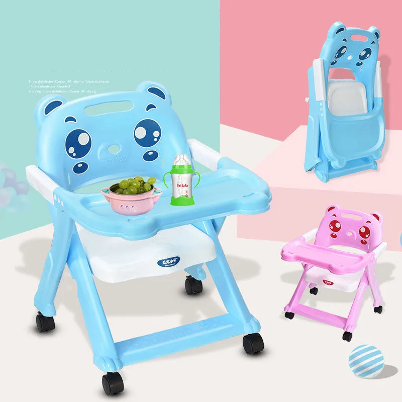 Cadeira de mesa de jantar para crianças dobrável multi-funcional bebê cadeira de jantar infantil portátil aprendendo a comer fezes