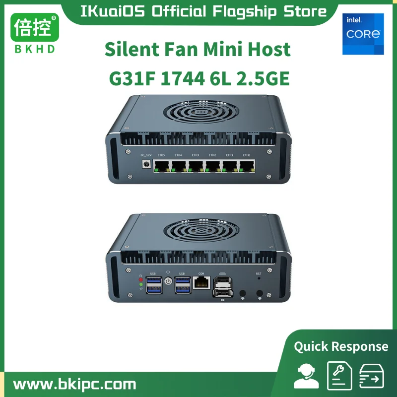 IKuaiOS Alder Lake 12th Gen Core 6x2.5 Gigabit Ethernet Silent Fan Router Firewall Home Commercial Pfsense Mikrotik G31F 1744 6L