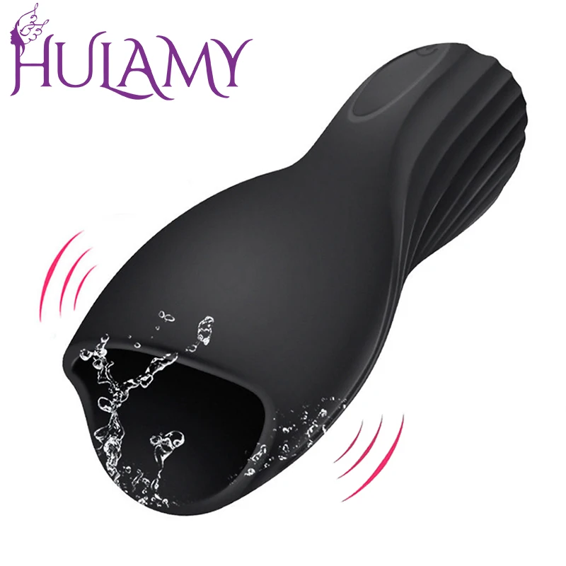 Hulamy Mannelijke Masturbator Automatische Blowjob Vibrator Zuigende Eikel Voor Man Vertraagde Ejaculaat Training Masturbatie Cups Seksspeeltjes