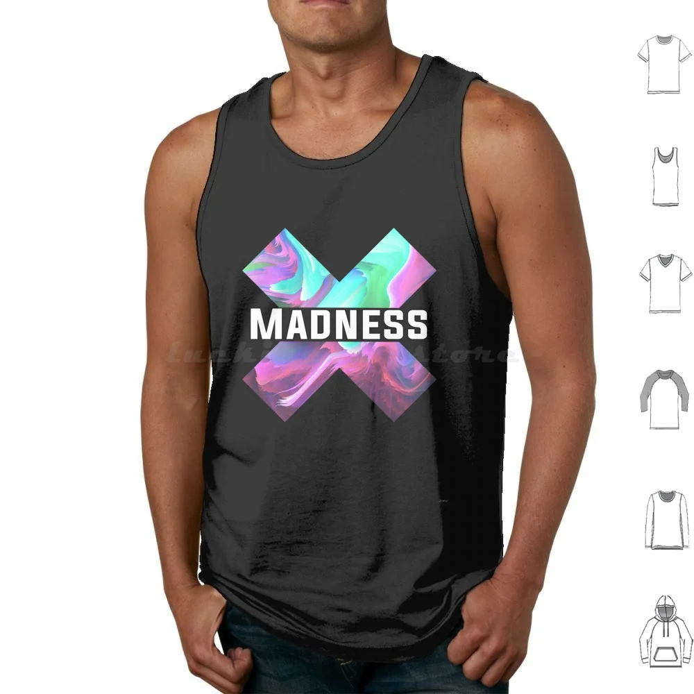Into Madness Tank Tops Vest Sleeveless Mad Madness Weird Abstract Fractal Zorkz Holo Color Crazy Mindset Colors Flash Flashy