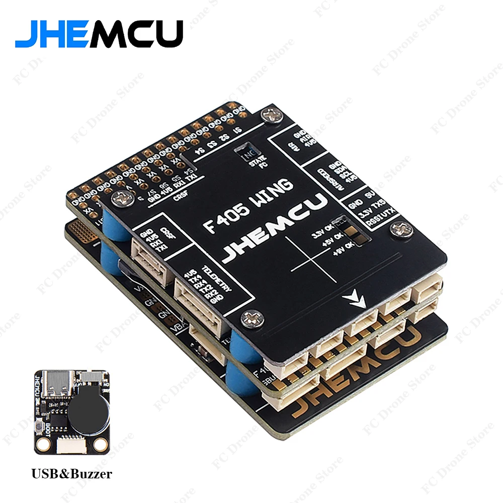 JHEMCU F405 Wing INAV Flight Controller Built-in Barometer Gyroscope OSD Blackbox BEC for RC Airplane Fixed-Wing